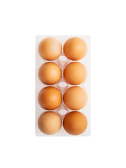 Organic Eight Egg Pack Isolated on White