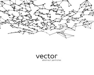 Vector background with black abstract particles.
