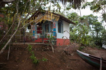 Традиционный домик острова Шри-Ланка.
