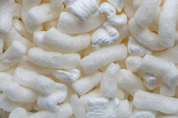 Foam packing peanuts background