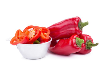 red chilli vegetable Isolated on white background