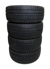 Obraz premium Car tires on white