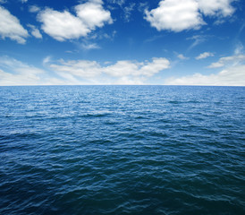 Blue sea water surface