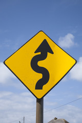 Curve Road Traffic Warning Sign