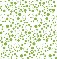 Greenery polka dot seamless pattern white background vector. Trend color spring 2017