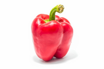 Red bell peper on white background.