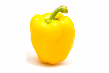 Yellow bell peper on white background.