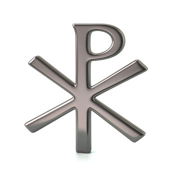 Silver chi rho christian symbol