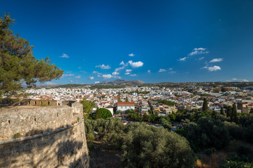 Fototapeta na wymiar Rethymnon, Crete island, Greece. View of Rethymno town from fortress Fortezza.