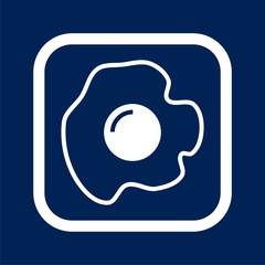 Fried egg, flat icon. - Illustration