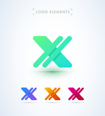 Fototapeta premium Abstract origami letter X logo template. Application icon and corporate identity set.