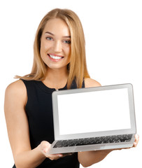 Fototapeta premium Young Businesswoman With Laptop