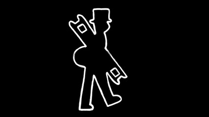 Schornsteinfeger-Symbol auf Tafel