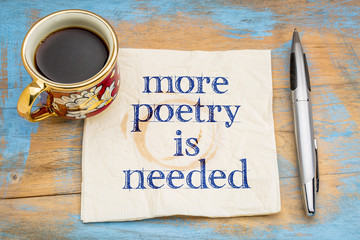 more poetry is needed napkin concept - obrazy, fototapety, plakaty