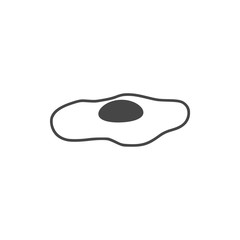 Fried egg, flat icon. - Illustration