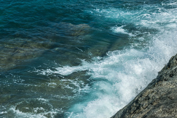 Waves in ocean Splashing Waves Andaman Phuket Thailand