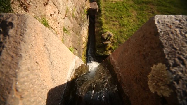  water channel in Tip�n (Inca ruins). Cusco, Andes in Peru, South America
