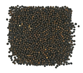 Black peppercorns background. Isolated.
