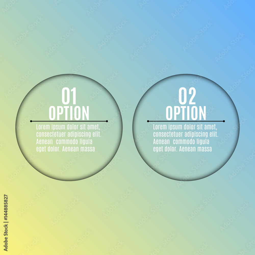 Poster design business project. two options with the number in the circle. banner for your projects. blue-y