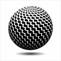 Set abstract halftone 3D spheres. Dotted spot vector design elements.