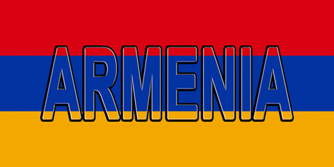 Obraz premium Flag of Armenia Word