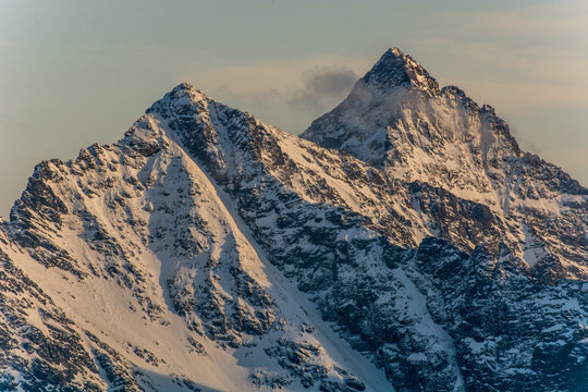 Fototapeta Tatry widok na Rysy i Wysoką z Koziego Wierchu