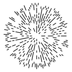 Starburst or Sunburst Abstract Design Element. Vector illustration isolated on white.