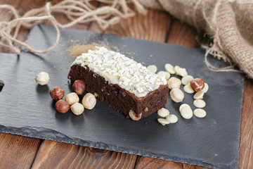 cake on old wooden background