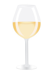 Wine glasses of white wine
