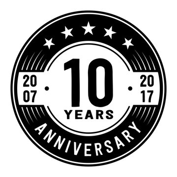 10 years anniversary logo template. Vector and illustration.