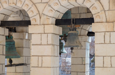 Bells at St George Orthodox Monastery, located in Wadi Qelt, Israel