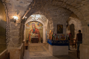 Fototapeta na wymiar Mother of God picture in Monastery of St Gerasimus