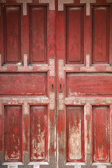Red wooden wall