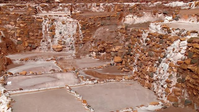 salt evaporation pond in Maras, Peru. Near Cusco in the Andes