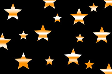Fototapeta premium Orange and white horizontal striped stars on a white background