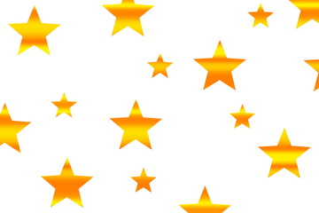 Yellow and orange horizontal striped stars on a white background