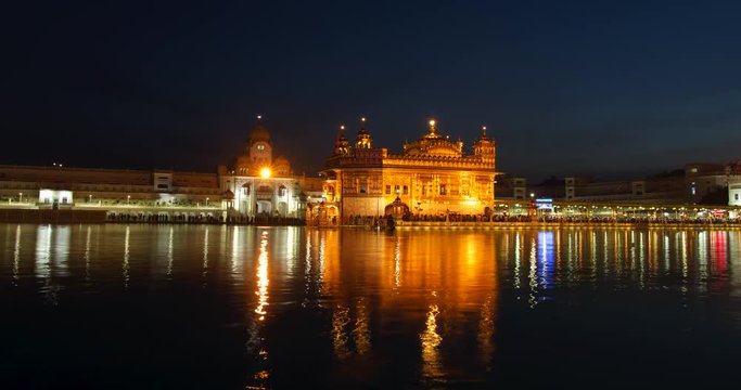 Time Lapse Of Golden Temple In Amritsar, India.