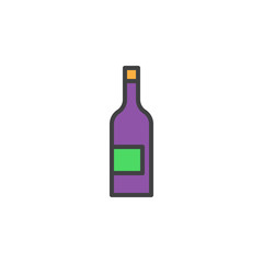 Wine bottle filled outline icon, line vector sign, linear colorful pictogram isolated on white. Symbol, logo illustration. Editable stroke. Pixel perfect