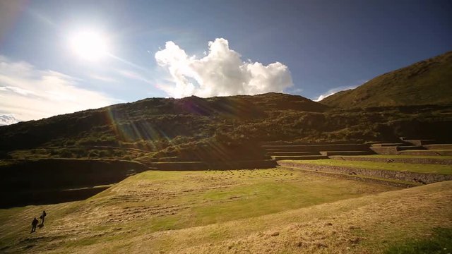  Tip�n (Inca ruins) in the east of Cusco in the Andes of Peru, South America