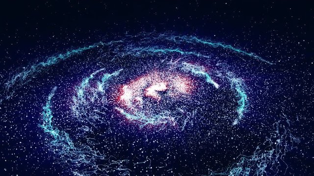 4k space with stars and blue galaxy
