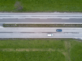 Aerial view of highway in Germany
