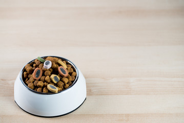 Dog, Cat Food in Bowl