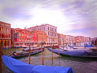 Venice, Italy - Gondolas on Canal Grande
