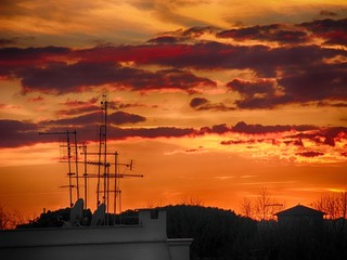 Antennen im Abendrot