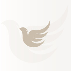 Obraz premium Isolated abstract bronze color birds silhouettes logo on white background, wings and feathers elements logotype set vector illustration