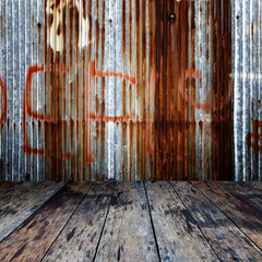 Interior grunge room.