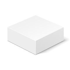 White Product Cardboard Package Box. Illustration Isolated On White Background. Mock Up Template Ready For Your Design. Vector EPS10