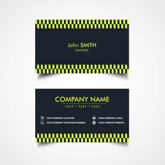 Taxi Driver Card Template, Vector, Illustration