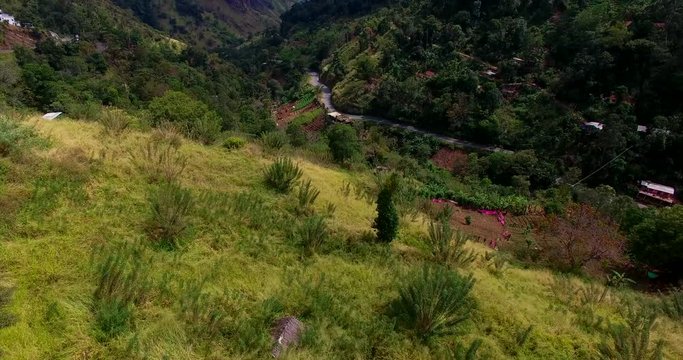 Ella Rock from drone footage beautiful nature background Sri Lanka