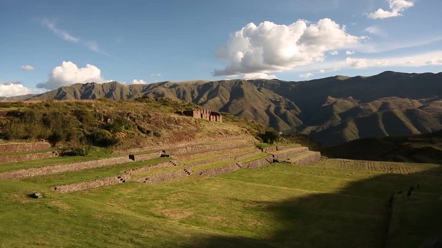  Tip�n (Inca ruins) in the east of Cusco in the Andes of Peru, South America